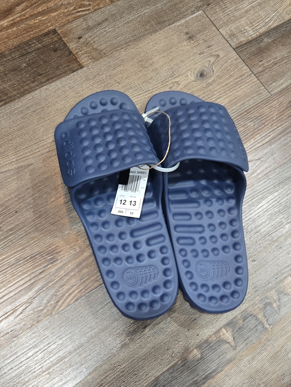 adidas Men's Navy Blue Textured Slide Sandals